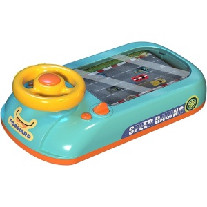Joc Simulator de Condus, 3-6 Ani, Volan Interactiv, Efecte Sonore, din ABS, USB Inclus, Verde - Img 1