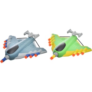 Jucaruie cu Lansator pentru Copii, Lanseaza Manual, Tinta, 2 Avioane, 40 de Gloante din Material Moale, Joc Interactiv, 28.5x25x6.3 cm, Gri Verde - Img 4