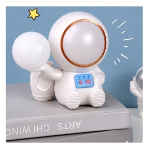 Lampa de Veghe 2in1, Lampa, Ascutitoare si Spatiu Depozitare, Model Astronaut, Incarcare USB, din ABS, 12 x 7 x 11 cm, Lumina Led, Multicolor - Img 5