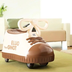 Masina pentru Copii, Model Pantof, 4 Roti, 1-6 ani, Cutie de Depozitare, din ABS, 48 x 27 x 34 cm, Maro - Img 4