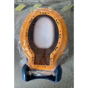 Olita Bebelusi, pentru Copii 1 - 8 Ani, Model Toaleta Adulti, Colac Moale PVC, Compartiment Detasabil, Cutie Depozitare Hartie, 34 x 32 x 19 cm, Albastru/Portocaliu - Img 6