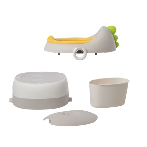 Olita pentru Copii, 3 in 1, Detasabila, Inaltator, Reductor WC, cu Capac, 100 de Saci de Unica Folosinta, Gri - Img 3