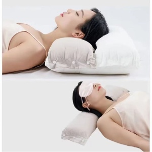 Perna Ortopedica 3 in 1, Strat Dublu, Protectie Cervicala, pentru Adulti, 45 x 70 cm, Gri - Img 5