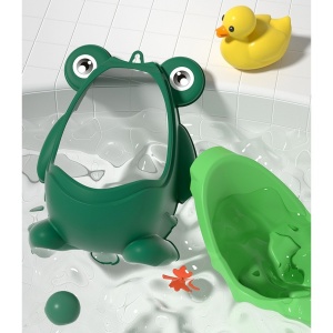 Pisoar pentru Baieti, 0-8 Ani, in Forma de Broasca, Perie Inclusa, Montare pe Perete, Carlig Autoadeziv Inclus, 29 x 22.5 cm, Verde - Img 6