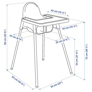 Scaun de masa telescopic pentru bebelusi si copii, reglabil pe inaltime, Varsta 6-32 luni, Gri - Img 3