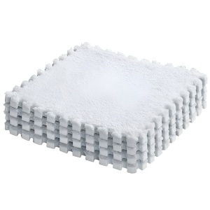 Set 10 Piese Covor tip Puzzle, Spuma EVA, Pufos, 30 x 30 x 1 cm, Alb - Img 3