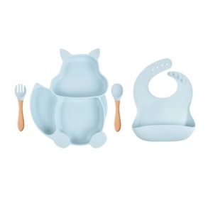 Set 10 piese diversificare bebelusi si copii din silicon baby blue - Img 4