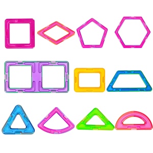 Set 148 Piese Magnetice de Constructie, Piese Medii, Magnetic Blocks, Forme Geometrice, 3 Ani, Multicolor - Img 4