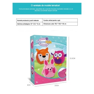 Set 3 Piese Creatie Perna pentru Copii Model Bufnita/Vulpe/Iepure, Dream Kids - Img 5