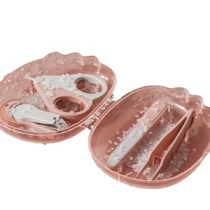Set 4in1 de Ingrijire Unghii pentru Bebelusi, Cutie de Depozitare Dinozaur Transparent, 0-6 Ani, 11.5 x 9 x 3 cm, Roz - Img 4