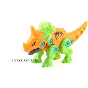 Set de Constructie/Asamblare, 4 Dinozauri, cu Bormasina Electrica, Baterii 2 x AA, Surubelnita si Cutie Depozitare, 22.5 x 14.5 x 15 cm, Multicolor - Img 5