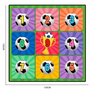 Set de Fotbal Joc Recreativ Pentru Copii, Minge cu Scai, Plansa din Material textil, 150 x 150 cm, Model Trofeu, Multicolor - Img 2