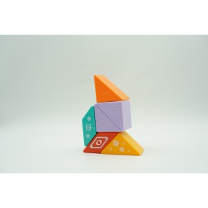 Set inteligent de constructie cu piese magnetice, 6 piese, pentru copii, +3 ani, multicolor - Img 4