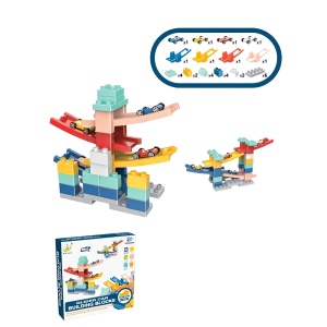 Set piese pentru constructie, Rampa auto, 30 piese, Masinute incluse - Img 5