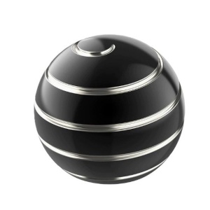 Sfera Fidget Spinner Metalic, Corp Aliaj Zinc, Rulment Inox, Jucarie Antistres pentru Focus si Relaxare, Diametru 40 mm, Gadget pentru Birou, Scoala, Cadou pentru Copii si Adulti, Negru - Img 1