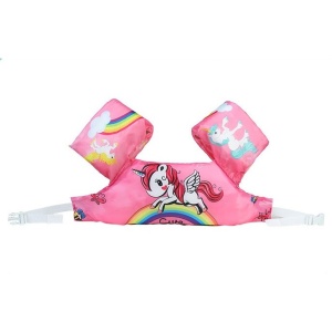 Vesta de salvare pentru copii cu aripioare de inot, Roz, Model unicorn - Img 4
