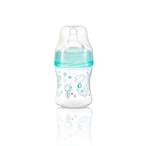 Biberon din plastic cu gat larg, 120 ml, Babyono, Verde