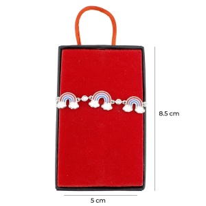 Bratara pentru Dama Copii, Jolie, Argint 925, Model Curcubeu Multicolor, cu Email si Zirconiu, Argintiu - Img 3