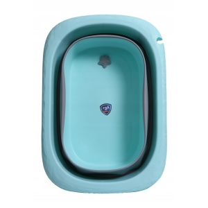 Cada Pliabila pentru Baie, din PP+TPE, pentru Copii 0-6 Ani, cu Picioare, Suport de Sezut, Scurgere Etans, 48.5x25x72 cm, Albastru - Img 4