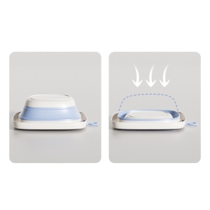 Cada Pliabila pentru Baie pentru Copii, Cadita pentru Bebelusi, Model Patrat pentru Fundulet, Albastru, 32x27.5x3.7 cm, 4 L - Img 4