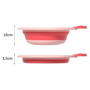 Cada Pliabila pentru Baie pentru Copii, Cadita pentru Bebelusi, Model Rotund cu Iepuras, Roz, 30x31x3.5 cm, 3.3 L - Img 6