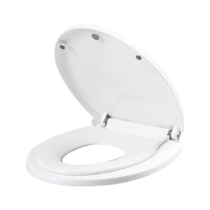 Capac de Toaleta cu Reductie 2 in 1, pentru Copii si Adulti, Coborare Lenta si Silentioasa, Instalare Usoara, din PP5 , in Forma de O, Alb - Img 5