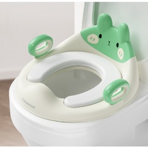 Capac WC cu Reductie, pentru Copii, cu Manere, Model Ursulet, Plastic Durabil, Verde - Img 4