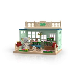 Casa de papusi, magazin cu flori, cu mobilier si figurine - Img 3