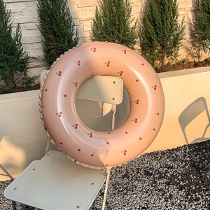 Colac de inot gonflabil pentru copii, Portocaliu, Model cu cirese, diametru 70 cm - Img 5
