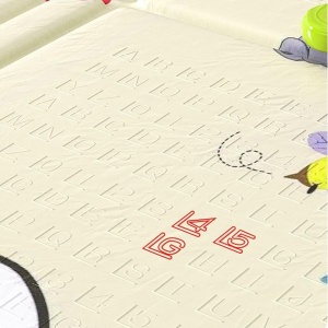 Covoras pentru Copii, cu 2 Fete, Model Casute in Copaci/Iepurasi, din XPE+PE, Impermeabil, Antiderapant, Protectie Termica, +3 Luni, Pliabil, 150 x 200 x 1.5 cm, Multicolor - Img 6