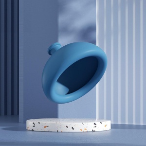 Dispozitiv Terapeutic Sputa, Cupa pentru Terapie Toracica, Dispozitiv de Eructare, pentru Adulti si Copii, 10 x 6.5 cm, din Silicon, Albastru - Img 2
