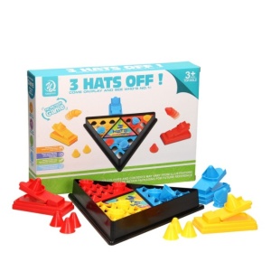 Joc Interactiv pentru Copii, 3 Hats Off, Tabla de Joc, Figurine Palarii, +3 Ani, Multicolor