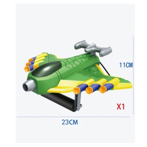 Jucarie cu Lansator pentru Copii, Lanseaza Manual, Tinta, Avion, 20 de Gloante din Material Moale, Verde - Img 6
