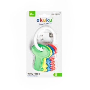 Jucarie dentitie pentru copii Akuku Dark Keys cu inele,forme rotunjite - Img 3