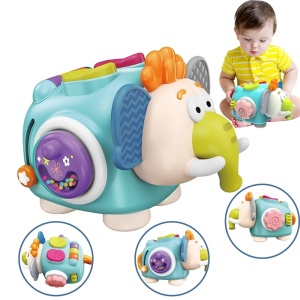 Jucarie interactiva Montessori, Jucarie pentru Bebelusi, Model Elefant Dragut - Img 3