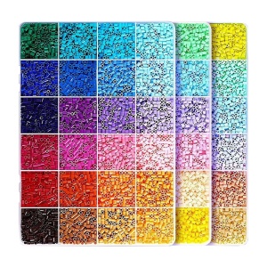 Kit de Margele Perle, Set DIY 3D din 72 de Culori, 6000 de piese, Instrumente pentru Margele Incluse, 2.6 mm in cutie, Multicolor
