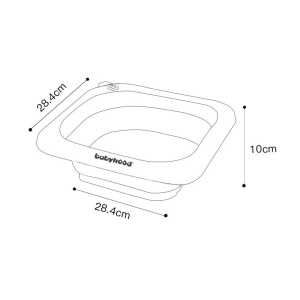 Lavoar Pliabil, pentru Copii 1-8 Ani, 28.5x28.5x10 cm, din PE+PP, 3.5l, Model Picioare, Gri - Img 4
