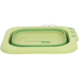 Lavoar Pliabil, pentru Copii, din PP/TPE, Portabil, Model Crocodil, 30x24.5x9 cm, Verde - Img 2