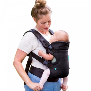 Marsupiu Ergonomic 4 in 1, Multifunctional, 4 Pozitii, 6-36 Luni, 3.5kg - 15 kg, Negru - Img 1