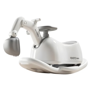 Masina 3 in 1, 1-3 Ani, Tip Excavator/Balansoar/Masina Yo Yo, din Plastic, 4 Roti Silentioase, 71.5 x 34 x 39 cm, Alb - Img 6