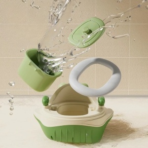Olita 2in1, Model Balena, cu Reductor WC, din Plastic, cu Muzica si Lumini, 36 x 41 x 20 cm, Verde - Img 4