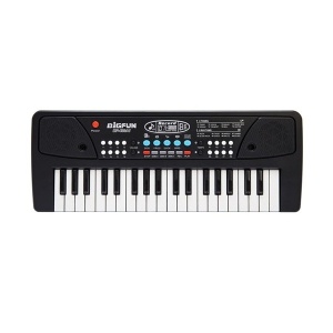 Orga Electronica cu Microfon, 37 Chei, din Plastic, Efecte Muzicale, Inregistrare Sunet, 43 x 16 x 5.4 cm, Negru - Img 1