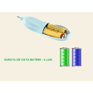 Pila Electrica Unghii pentru Bebelusi, 6 Piese, 15 x 4.5 x 3 cm, Silentios, 0-3 Ani, 4 Trepte de Viteza, Albastru - Img 6