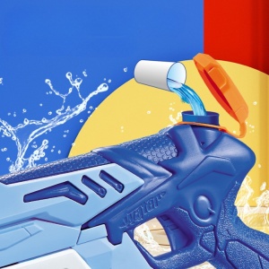 Pistol cu Apa pentru Copii, Rezervor 300ml, Maner de Transport, Pentru Piscina/Plaja, Lungime 31.5 cm, Jucarie Distractiva, 3ani+, Albastru/Alb - Img 2