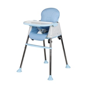 Scaun de Masa Pliabil 3in1, Reglabil, Multifunctional, 3 Pozitii, Masuta si Husa Detasabile, Ajustare Inaltime, Albastru - Img 1