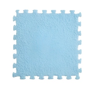 Set 10 Piese Covor tip Puzzle, Spuma EVA, Pufos, 30 x 30 x 1 cm, Baby Blue