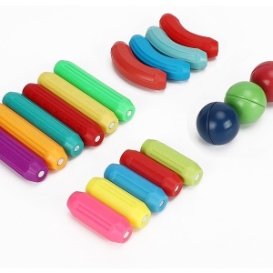 Set 36 de Piese Magnetice de Constructie, Puzzle, Forme, 3 Ani, ABS, Magnet, 18x6x16 cm, Multicolor - Img 3