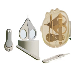 Set 4in1 de Ingrijire Unghii pentru Bebelusi, Cutie de Depozitare Dinozaur Transparent, 0-6 Ani, 11.5 x 9 x 3 cm, Bej - Img 6