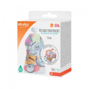 Set 5 pungi reutilizabile Akuku pentru alimente 150 ml - Img 2