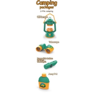 Set camping exterior/interior pentru copii, 7 accesorii cu tematica si cort, multicolor - Img 2